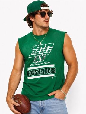 Vintage Saskatchewan Roughriders 100 Years Sleeveless Tee Size L